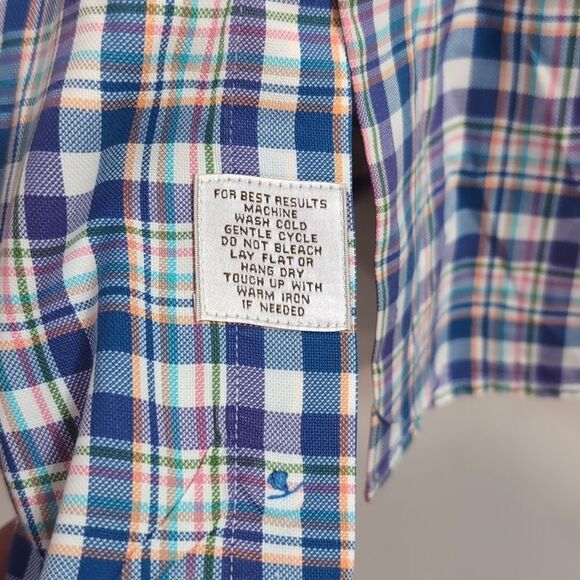 Peter Millar 100% Cotton Plaid Long Sleeve Button Shirt Sz 4XL - Picture 4 of 6